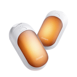 Two compact, handheld heaters with an orange gradient surface offer rapid heat release in 5 seconds and sustain warmth for up to 8 hours each.