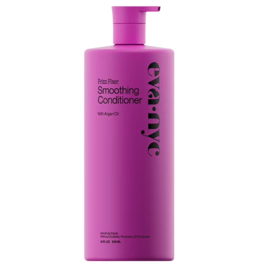 Eva NYC Frizz Fixer Smoothing Conditioner with Argan Oil, 31 fl oz (916 ml), sulfate-, paraben-, and phthalate-free.