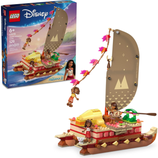 LEGO Disney Moana 2 set (43270) with 529 pieces, featuring Moana's adventure canoe and mini figures, designed for ages 6 and up.