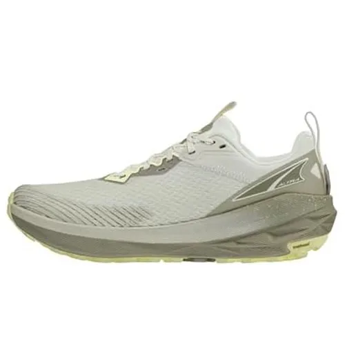 A lightweight running shoe with a neutral color scheme, featuring a breathable mesh upper, cushioned midsole, and a durable outsole designed for traction and comfort.