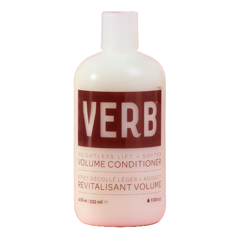 Verb Volume Conditioner is designed for weightless lift and softness, enhancing hair volume. The bottle size is 12 fl oz (355 ml).