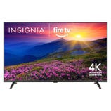 Insignia 4K Ultra High Definition TV with built-in Fire TV functionality, featuring vibrant scenic display.