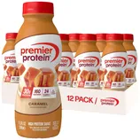 Premier Protein Caramel High Protein Shake, 11.5 fl oz, 12-pack. Each shake contains 30g protein, 160 calories, and 24 vitamins and minerals, with no added sugar.