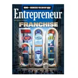 Entrepreneur magazine cover features franchise logos such as Jersey Mike's, Culver's, McDonald's, Ace Hardware, Dunkin', Taco Bell, Hampton, Kumon, The UPS Store, and Wingstop within a large \“500\“ display, promoting over 500 businesses available for purchase.