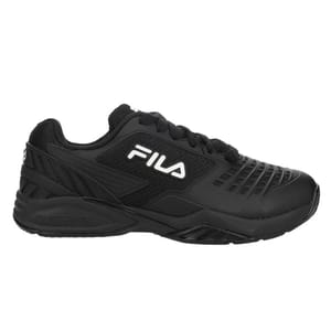 Black Fila sneaker with a textured design and the brand logo on the side.