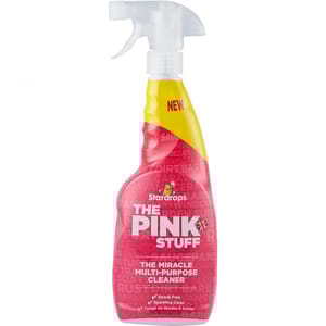 The Pink Stuff All-Purpose Cleaner by Stardrops is a streak-free, multi-purpose spray designed for tackling grease and grime, promising a sparkling clean.