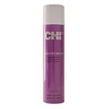 CHI Magnified Volume Finishing Spray, 12 oz (340 g), purple can with a white cap, offers a volumizing, paraben-free hold. Made in the USA.