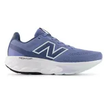 New Balance running shoe in purple with mesh upper, featuring a Fresh Foam midsole for cushioning.