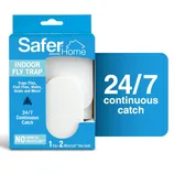 Safer Brand Indoor Fly Trap, a continuous catch system for flies, fruit flies, moths, gnats without chemical insecticides. Includes one trap and two glue cards.
