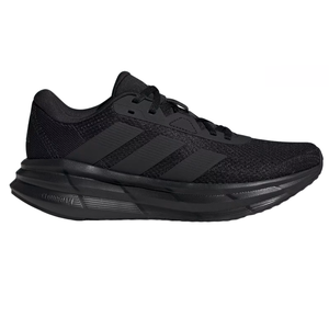 Adidas Women's Galaxy 7 Shoes in black feature a sleek design with mesh upper, Cloudfoam midsole for comfort, and the signature three stripes on the side, ideal for running or casual wear.