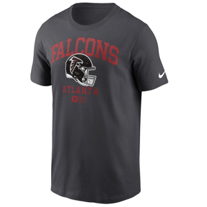 A Nike t-shirt featuring \“FALCONS ATLANTA\“ text and a football helmet graphic, associated with the Atlanta Falcons team.