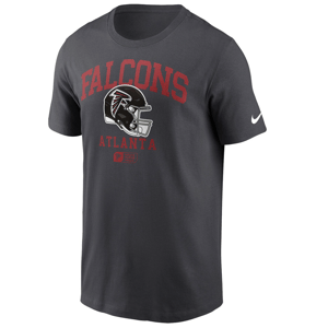 A Nike t-shirt featuring \“FALCONS ATLANTA\“ text and a football helmet graphic, associated with the Atlanta Falcons team.