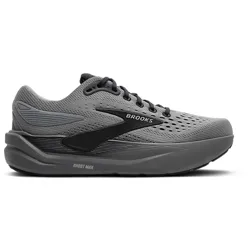 A gray Brooks Ghost Max running shoe with a breathable mesh upper, cushioned sole, and lace-up design.