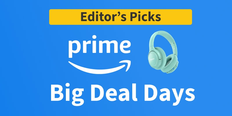 a blue background with white text advertising Amazon Prime Deal Days