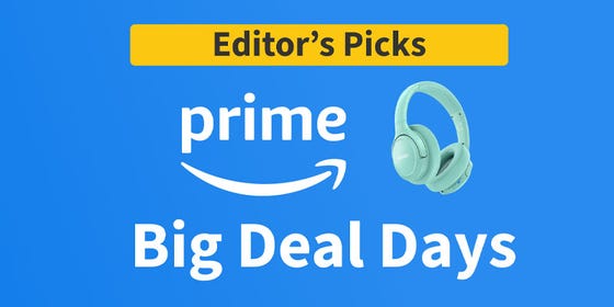 a blue background with white text advertising Amazon Prime Deal Days