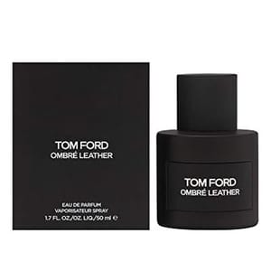 Tom Ford Ombré Leather Eau de Parfum, 1.7 fl oz (50 ml), features a sleek black bottle and matching packaging.