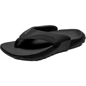 Black Armas flip-flop sandal with a textured sole and padded strap for comfort.