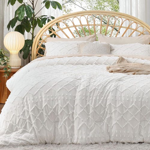 a white comforter set