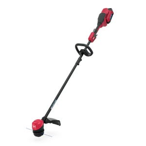 Toro Cordless String Trimmer is a lightweight, red and black tool with a loop handle, designed for trimming grass and weeds. It operates on a battery, offering mobility and ease of use.