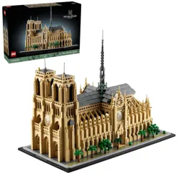 LEGO Architecture set of Notre-Dame Cathedral, featuring detailed design and packaging.