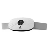 A white electronic slimming belt with a digital display and control buttons, featuring a gray adjustable strap, branded with the logo \“PURSONIC.\“