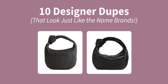 Two similar looking black handbags and text displaying the article's title