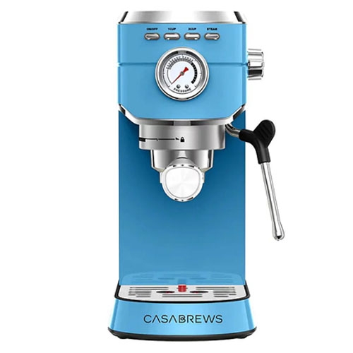 a blue Casabrews espresso maker