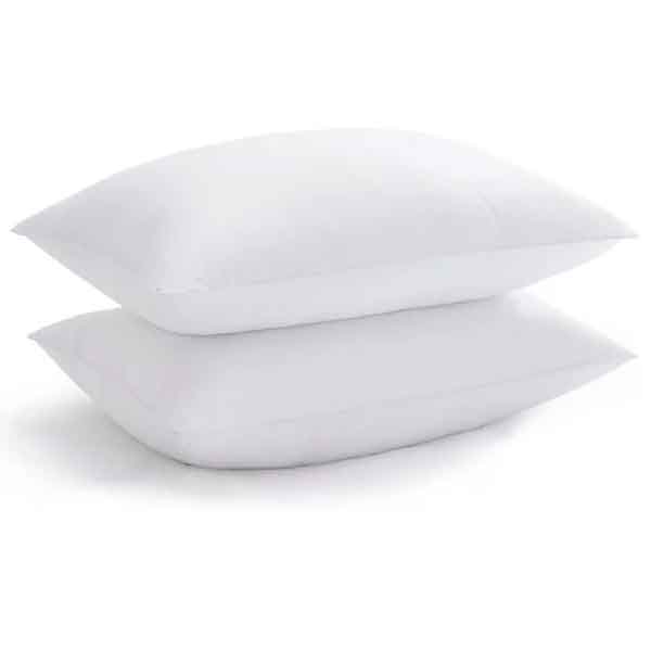 Two stacked white pillows.