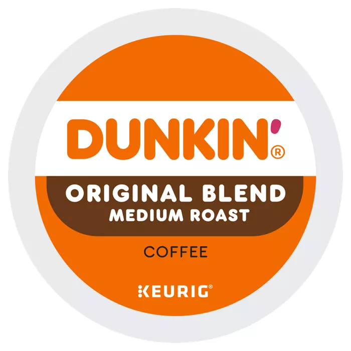 Dunkin' Original Blend Medium Roast Coffee in a Keurig-compatible pod.