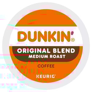 Dunkin' Original Blend Medium Roast Coffee in a Keurig-compatible pod.