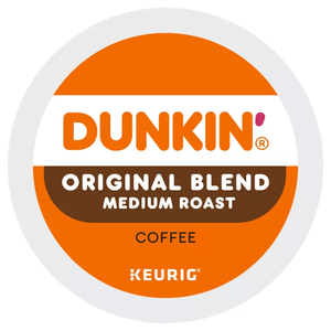 Dunkin' Original Blend Medium Roast Coffee in a Keurig-compatible pod.