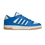 Blue and white Adidas sneaker with a gum sole, featuring the iconic three stripes on the side.
