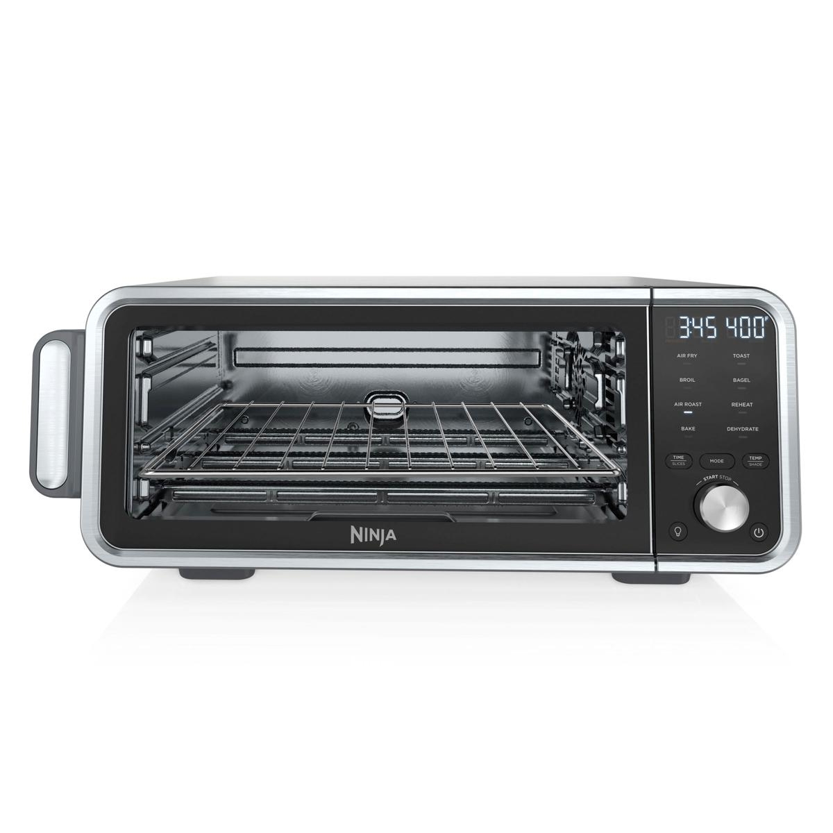 Ninja Foodi Digital Air Fry Oven Pro is a versatile countertop appliance with a sleek design, featuring multiple cooking functions like air fry, broil, toast, bake, and dehydrate, displayed with digital controls.