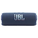 A blue cylindrical JBL portable Bluetooth speaker with a textured fabric exterior, featuring the JBL logo prominently on its side.
