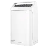 A white air purifier with a modern design and touch controls, labeled \“PURIFY 3\“.