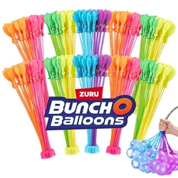 Zuru Bunch O Balloons are multi-colored, self-tying water balloons designed for quick filling. The image shows multiple bunches in various vibrant colors.