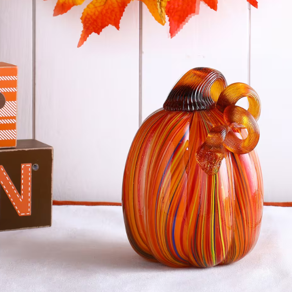 glass pumpkin decor