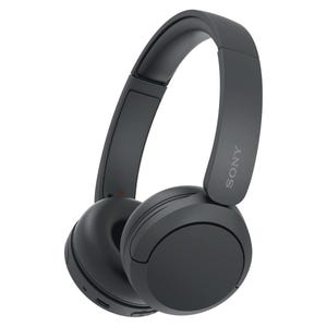 Sony wireless over-ear headphones in black with a minimalist design featuring cushioned ear cups and an adjustable headband.
