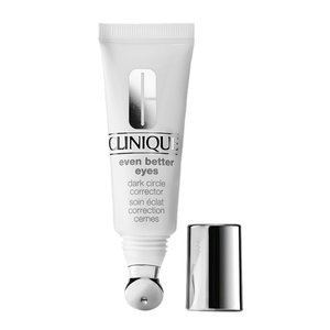 Clinique Even Better Eyes Dark Circle Corrector, featuring a metal applicator tip and accompanied by a reflective silver cap.