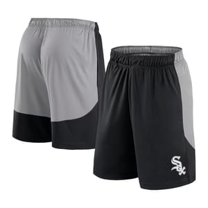 Black and gray athletic shorts featuring a logo with \“Sox\“ on the front.