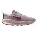 A pink and lavender Nike running shoe featuring a textured upper, prominent swoosh logo, and a cushioned sole.