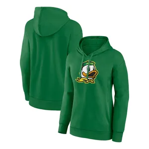 Green hoodie featuring the Oregon Ducks mascot logo on the front, with a hood and drawstrings.