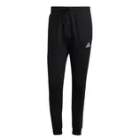 Black Adidas joggers with a drawstring waist and cuffed ankles, featuring the Adidas logo on the left leg.