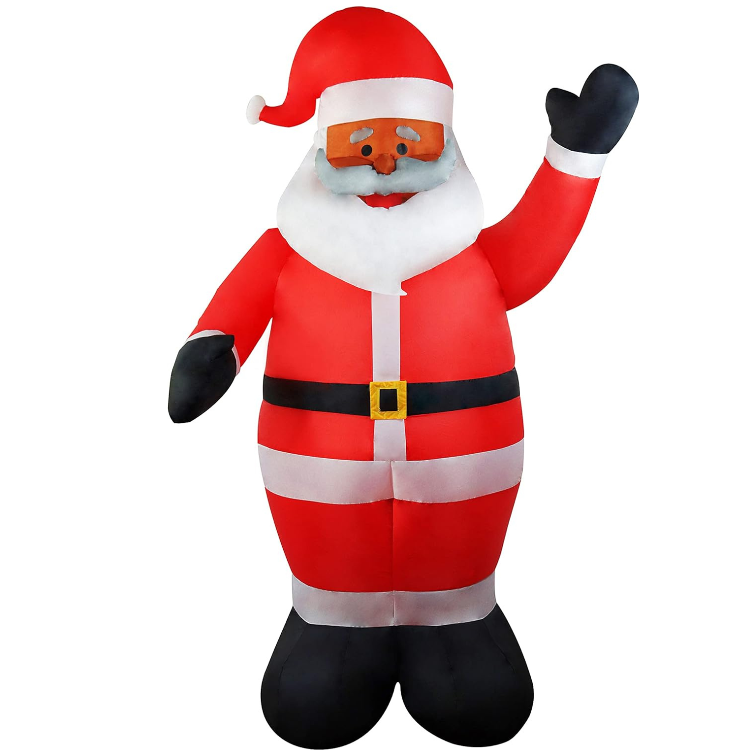 A 6-foot inflatable Santa Claus with a classic red suit, black belt, white beard, and black boots, waving with one hand raised.