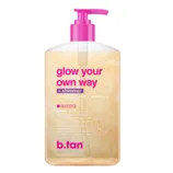 B.tan glow your own way + shimmer gel with hyaluronic acid and vitamin C for a golden, gradual tan, 473 ml (16 fl oz).