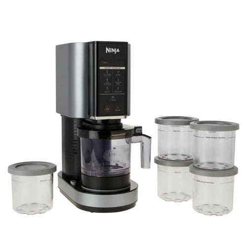 Ninja ice cream maker with multiple storage containers.