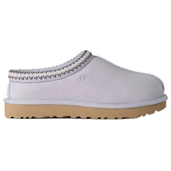 Light purple slip-on clog with a tan sole and decorative stitching, featuring the UGG logo on the side.