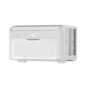 Frigidaire Inverter Window Air Conditioner, energy-efficient, displays a digital temperature of 72°F, has a sleek white design with a front control panel.