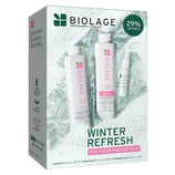 Biolage Winter Refresh set for color-treated hair includes shampoo, conditioner, and a miracle creator spray, featuring a 29% savings.
