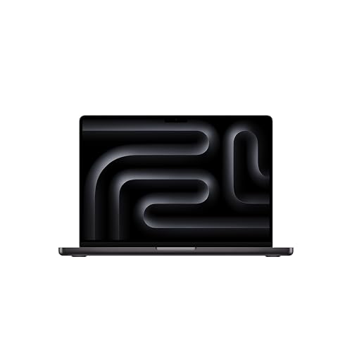 Apple 2024 MacBook Pro with a sleek design and dark minimalist wallpaper, featuring a distinctive logo centered above the screen.